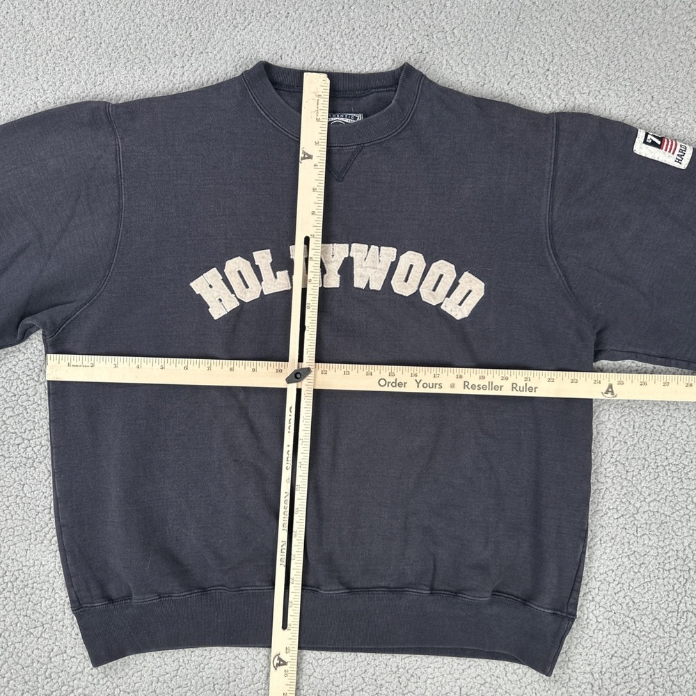 VTG Hard Rock Cafe Hollywood Crewneck Sweatshirt Men Large Flag Embroidery - Picture 4 of 16